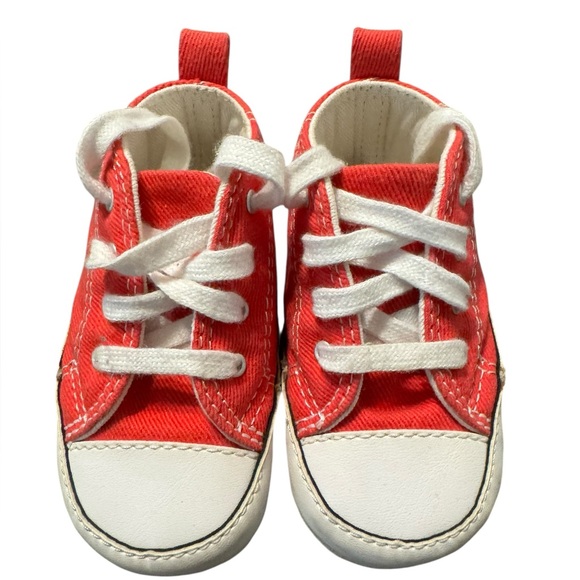 CONVERSE RED SIZE 3 CRIB SHOE - FIRST STAR HI - # 88875 - Picture 1 of 8